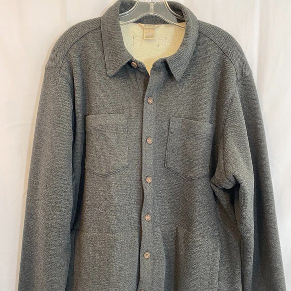 Duluth Trading Gray Long Sleeve Sherpa Lined Sweater Jacket NWOT Men's Size L - Picture 3 of 12